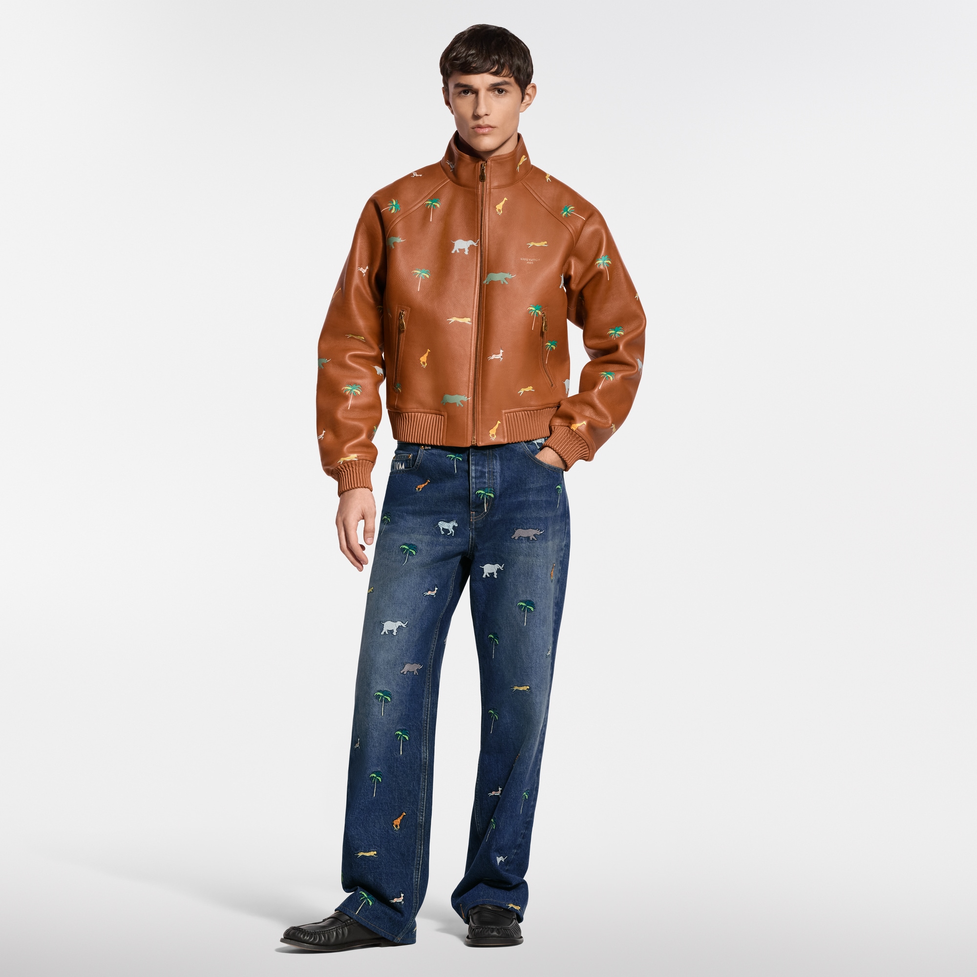Made To Order LV x The Darjeeling Limited Printed Leather Blouson